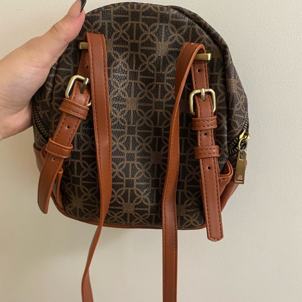 Brown Patterned Mini Backpack - Picture 3 of 3